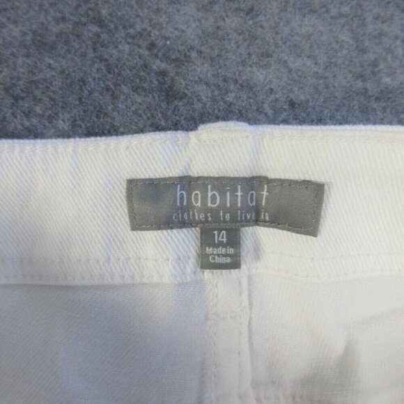 Habitat Womens White Denim Jeans 14 Stretch Slim Leg Casual Fray Classic 380 - Picture 4 of 15